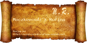 Moczkovcsák Rufina névjegykártya